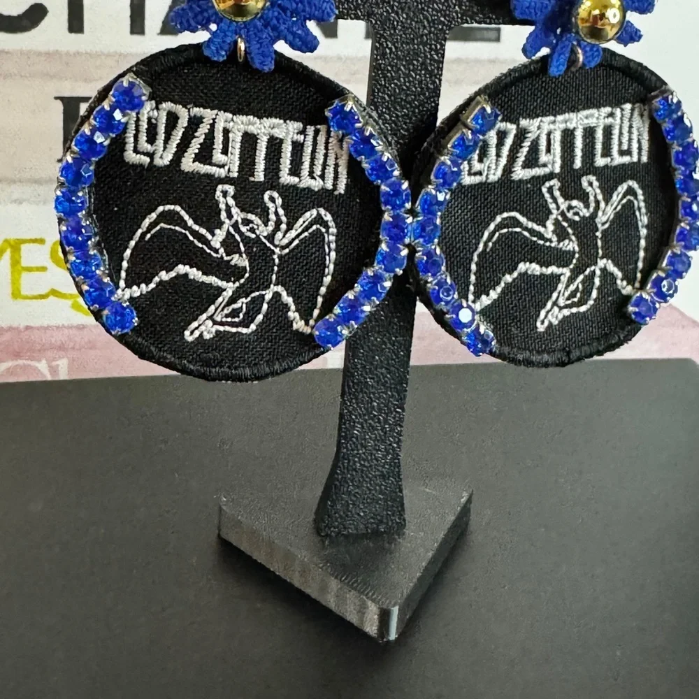 Handmade Led Zeppelin Earrings – Statement Rock Jewelry - Picture 2 of 4